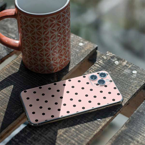 Pink and Black Polka Dots iPhone 11 Pro Skin